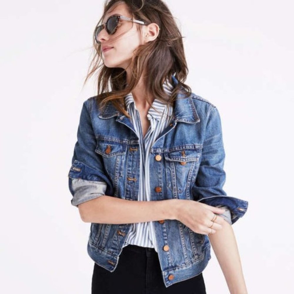 J. Crew Classic Denim Jacket in Ocean Size XXS EUC - Picture 3 of 16
